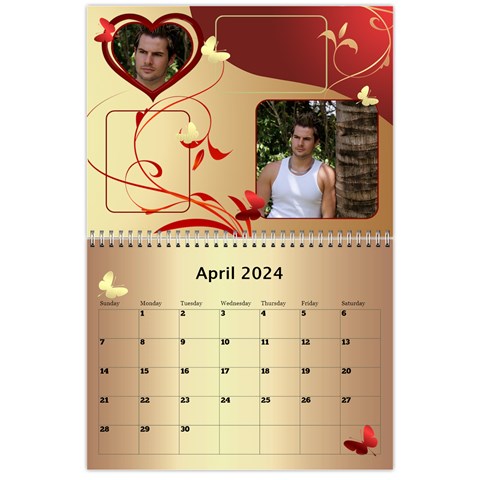 Valentine Wall Calendar (any Year) By Deborah Apr 2024