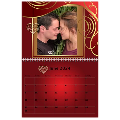 Valentine Wall Calendar (any Year) By Deborah Jun 2024