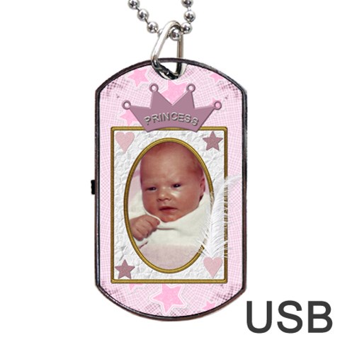 Little Princess Dog Tag Usb Flash (2 Sides) By Lil Front