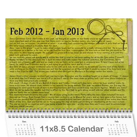 2012 Calendar By Carola Tolleson Cover