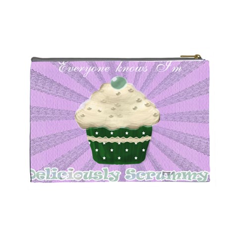 I Love My Little Cupcake Lilac  And Green Cosmetic Bag By Claire Mcallen Back
