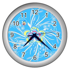 Squiggles clock - Wall Clock (Silver)