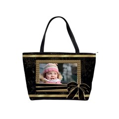 Gold and Black Marble Shoulder Bag - Classic Shoulder Handbag