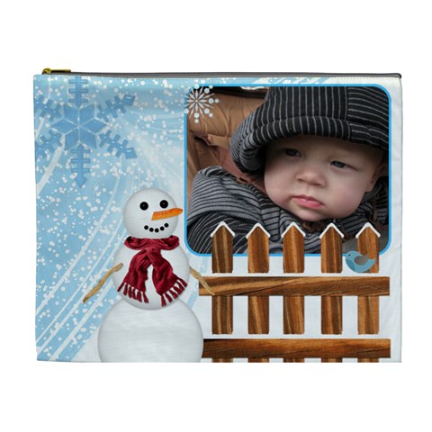 Let It Snow Xl Cosmetic Bag By Lil Front