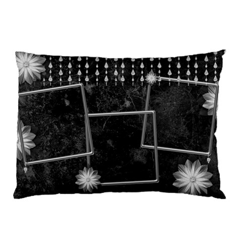 Black Marble Pillow Case(2 Sided) With Diamonds By Deborah Back
