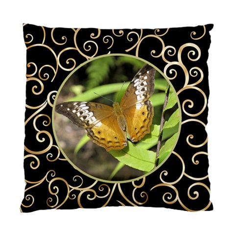 Black And Gold (2 Sided) Cushion By Deborah Front