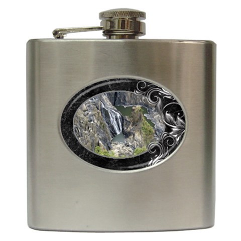 Black Marble And Silver Hip Flask By Deborah Front