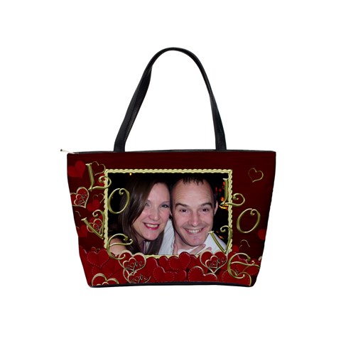 Red And Black Gold Love Heart Bag By Claire Mcallen Back