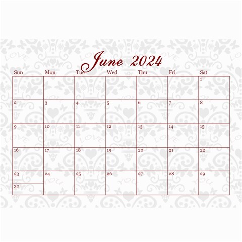2024 February Start Red Love Heart Calendar By Claire Mcallen Dec 2024