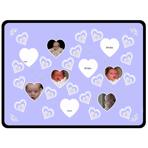 Blue Baby Love Blanket By Birkie 80 x60  Blanket Front