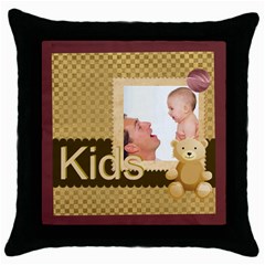 kids - Throw Pillow Case (Black)