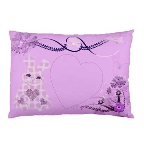 Lilac Bunny Pillow By Claire Mcallen 26.62 x18.9  Pillow Case