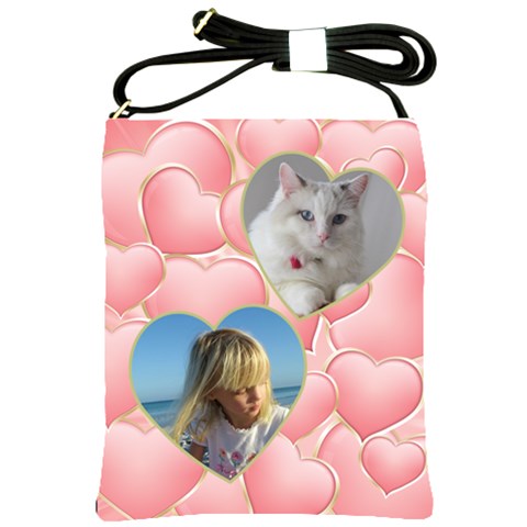 Pink Heart Sling Bag By Deborah Front