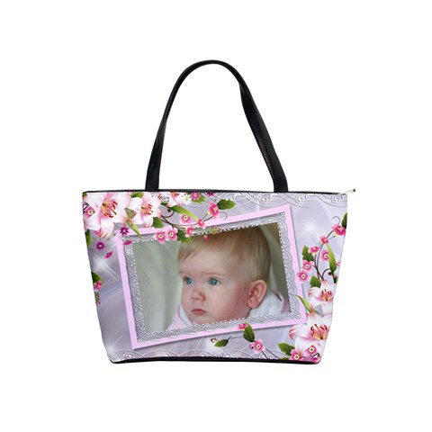 Floral Pink Classic Shoulder Bag By Deborah Front
