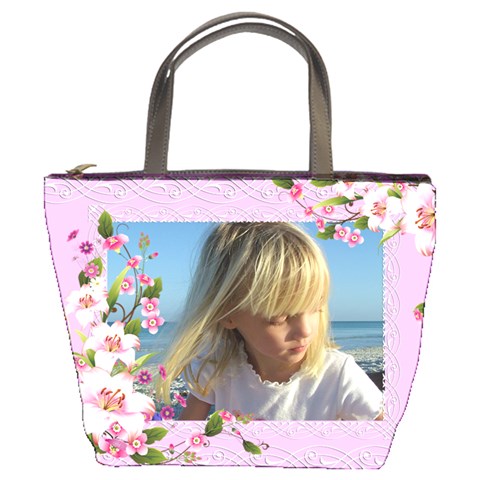 Pink Floral Bucket Bag By Deborah Front