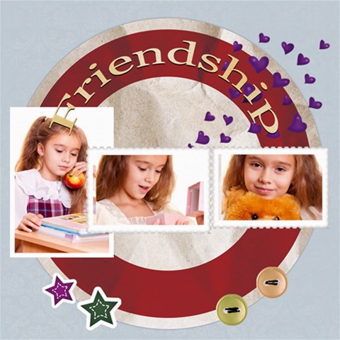 Friendship By Joely 8 x8  Scrapbook Page - 1