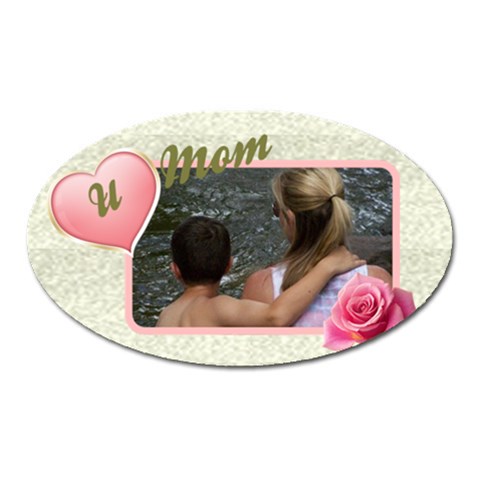 Love You Mum/mom Oval Magnet By Deborah Front