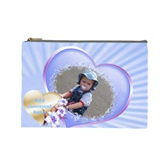 Blue Hearts Cosmetic Bag (Large)
