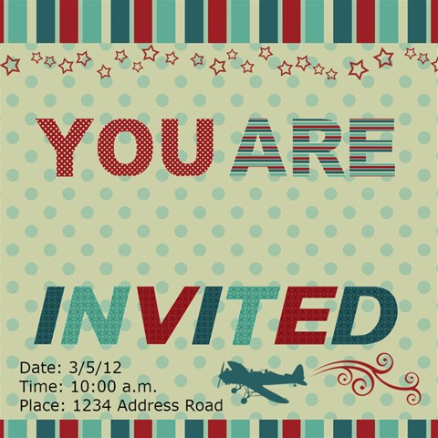 Airplane You Are Invited 3d Card By Klh Inside