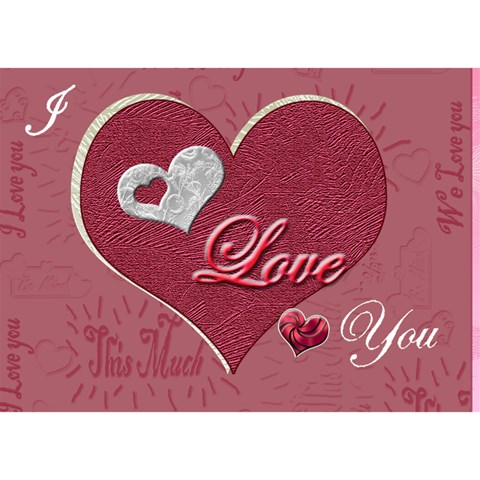 Love You This Much Pink 3d Card By Ellan Front