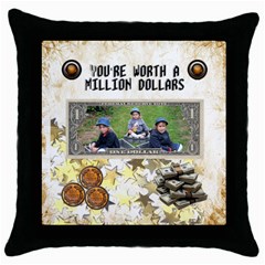 Million dollars cushion - Throw Pillow Case (Black)