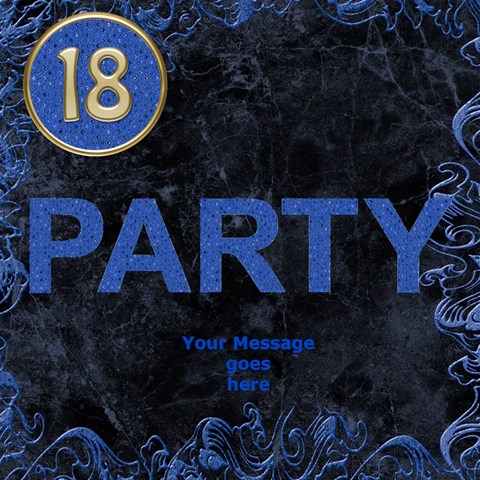 18th Blue Birthday Party 3d Card By Deborah Inside