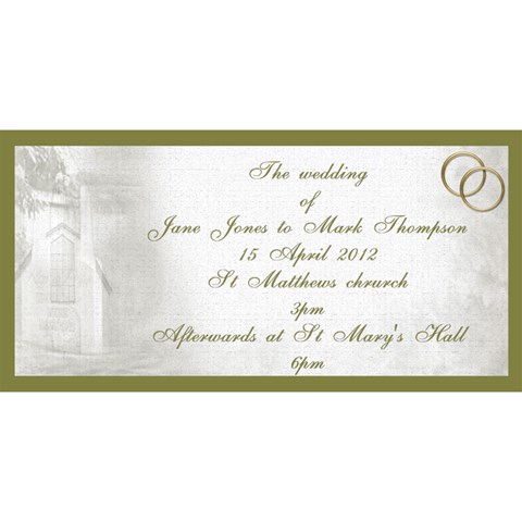 Our Wedding Invitation 3d Card (8x4) By Deborah Front