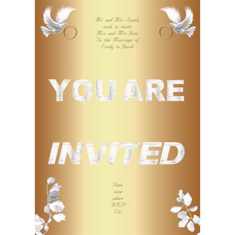 Our Wedding Invitation 2 3d (7x5) By Deborah Inside