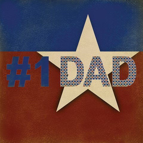 #1 Dad 3d Card (8x4), Patriotic Inside