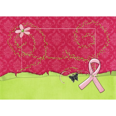 #1 Breast Cancer Awareness Ribbon 3d Card (8x4) By Mikki Front