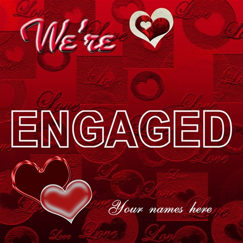 We re Engaged Red Heart 3d Card By Ellan Inside