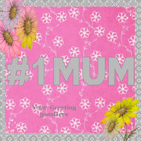 Pink And Grey 3d No 1 Mum Card By Deborah Inside
