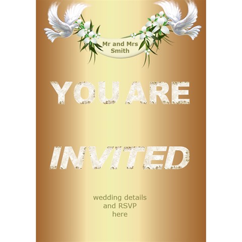 Wedding Invitation 3d Card (7x5) By Deborah Inside