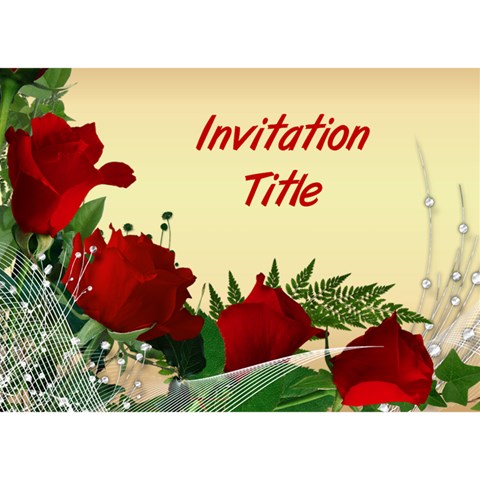Red Rose General Invitation 3d Card By Deborah Front