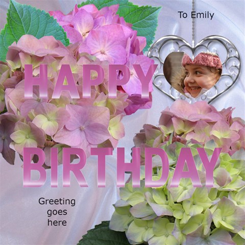 Hydranga 3d Happy Birthday Card By Deborah Inside