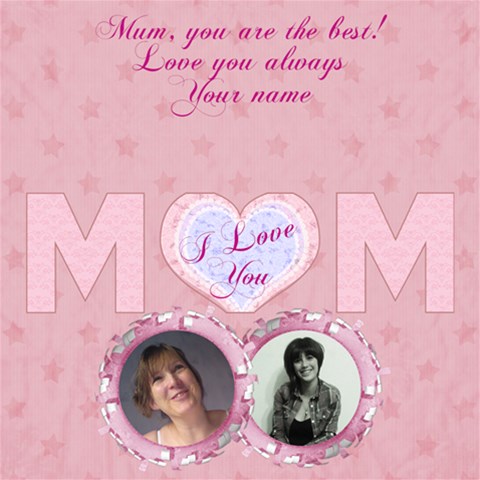 I Love You Mom Birthday,mothers Day 3d Card Pink By Claire Mcallen Inside