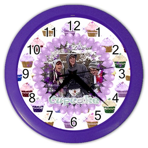 Purple Sparkle Cupcake Clock By Claire Mcallen Front