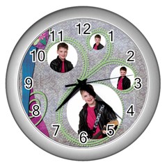 Purple Dream Quad Frame  Clock - Wall Clock (Silver)