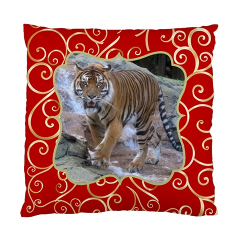 Red And Gold Cushion By Deborah Front