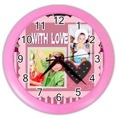 with love - Color Wall Clock