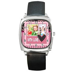 with love - Square Metal Watch