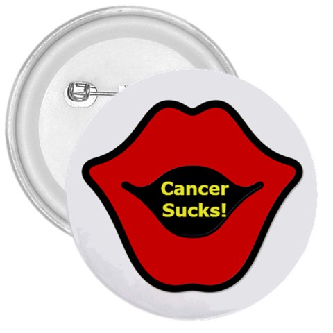 Lips Button Cancer Sucks By Amazing Moi Front