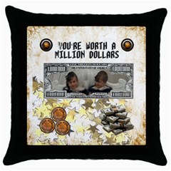priceless cushion - Throw Pillow Case (Black)