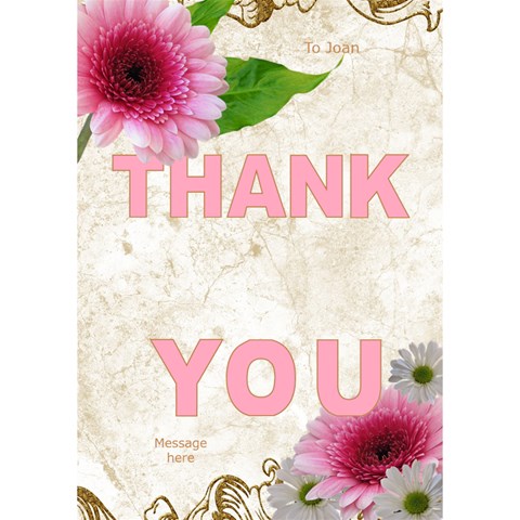 Thank You With Flowers 3d Card By Deborah Inside