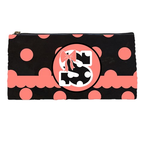 Pink Polka Dot Pencil Case By Lmrt Front