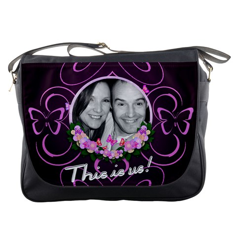 This Is Us Butterfly Messenger Bag By Claire Mcallen Front