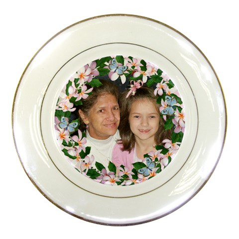 Flowers And Butterfly Plate By Kim Blair Front