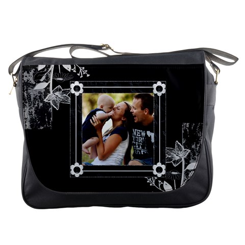 Black And White Messenger Bag By Lil Front