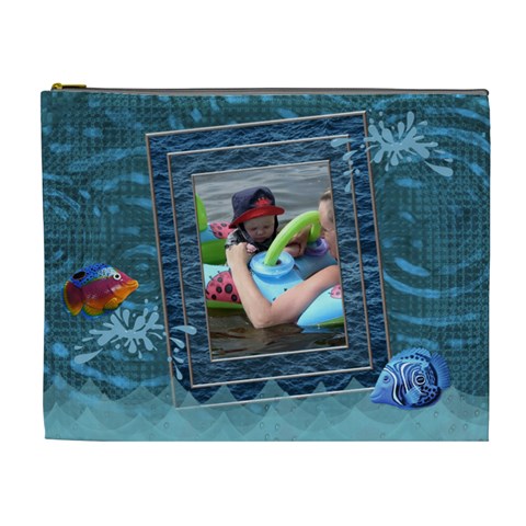 Beach Fun Xl Cosmetic Bag By Lil Front