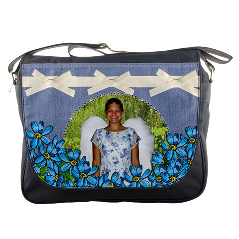 Blue Floral  Messenger Bag By Kim Blair Front